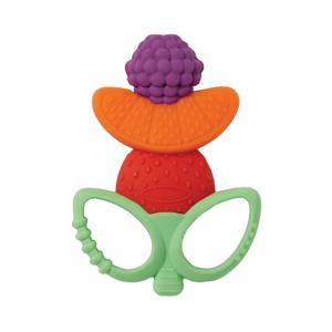 Infantino Lil Nibbles Textured Silicone Teether, BPA-Free Baby Teething Toy, Soft, Easy to Hold, Sensory Stimulation for Infants, Fruit Kabob