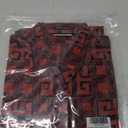 Alex Vando Mens Digital Printing Dress Shirts Iron-Free Regular Fit Party Button Down Shirt (Medium, 2638 Red)