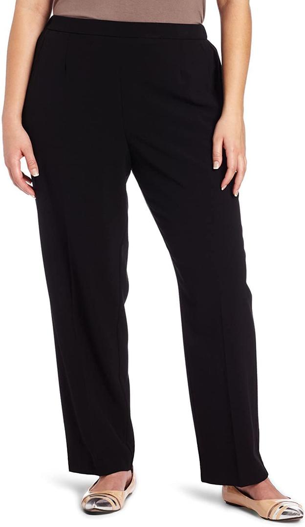 Briggs New York Plus Size Pull on Dress Pant Average & Short Length, Black, 20WS