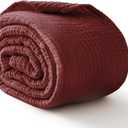 100% Cotton Muslin Blanket Twin 66" x 90", 6 Layers Breathable and Lightweight Cotton Blankets for Couch, Soft Cooling Summer Gauze Blanket for Adults All Season, Burgundy, Twin Xl