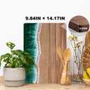Resin Cutting Board,Ocean Charcuterie board,handmade board for Fruit Cheese and meat, Vegetable, Kitchen, Gift (Green Wave)