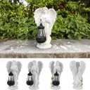 Solar Angel Garden Statue Sculpture, Angel Figurine Solar Lantern Outdoor Decor Lawn Yard Patio Garden Art Ornament Housewarming Christmas Gifts