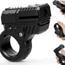 3D Fidget Slider Toy for Kids Adults, Fidget Ring, Plastic 5 in 1 EDC Fidget Spinner Desk Toy for Stress Relief, Finger Hand Roller Gifts for Office Classroom Boys Men (Black)