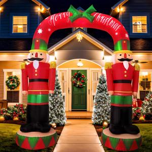 OurWarm 8FT Christmas Inflatables Outdoor Decorations, Nutcracker Soldier Inflatable Archway, Blow Up Yard Decorations with Built-in LED Lights, Outdoor Yard Lawn Garden Party Holiday Xmas Decor
