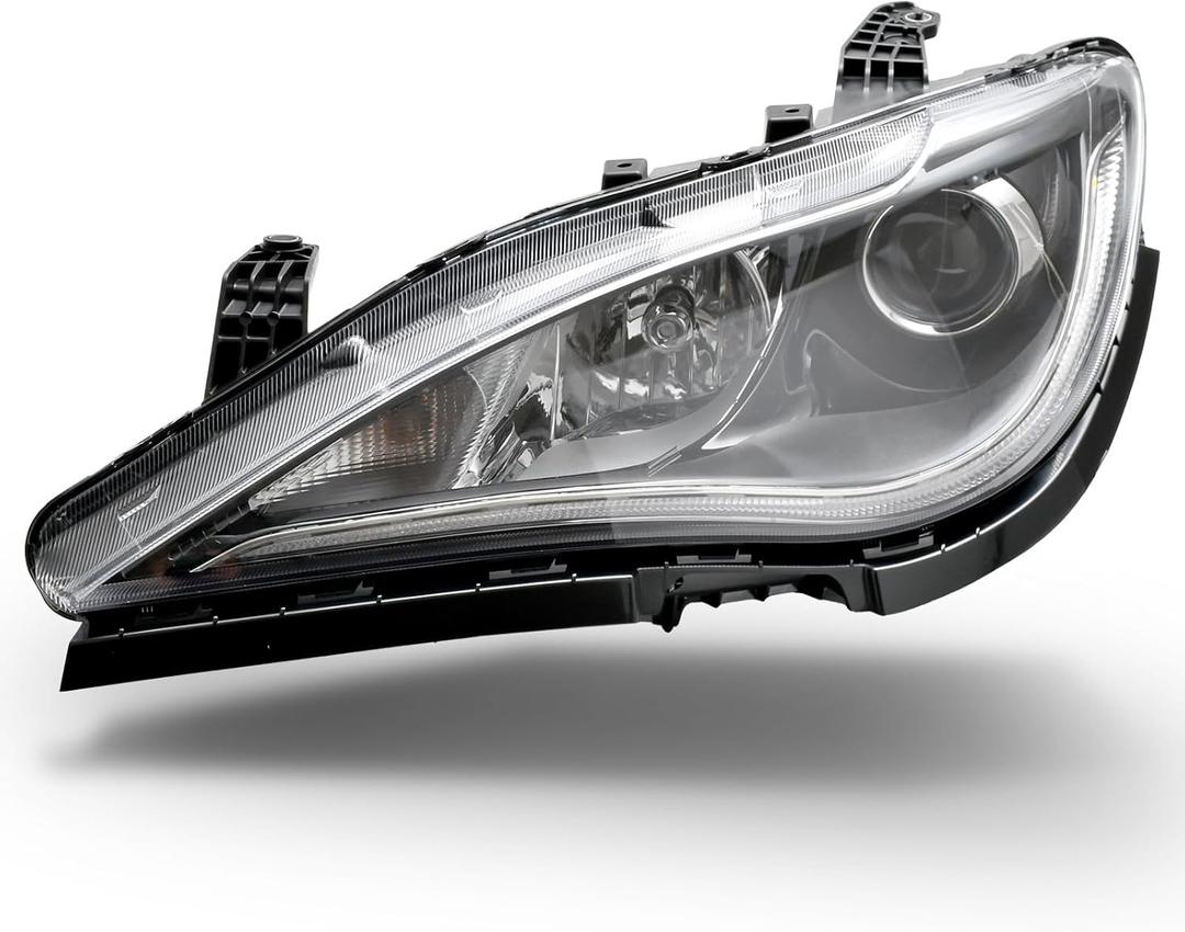 Headlights Assembly Compatible with Chrysler Pacifica 2017-2020,Headlamp Chrome Trim Driver Side Replacement CH2518153 68228947AI (Left Halogen)