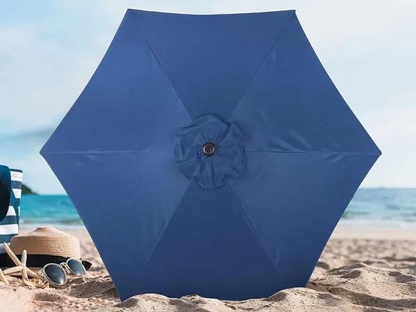 Blissun 7.5ft Patio Umbrella Replacement Canopy, Market Umbrella Cover, Outdoor Table Umbrella Canopy for 6 Ribs (Blue)