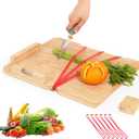JFNoraiva One-Handed Cutting Board, Adaptive Cutting Board with Peeler, Bread Stops & Steel Spikes, Ideal Gift for Disabled &Stroke Patients & Handicapped People, Handicap Kitchen Chopping Boards