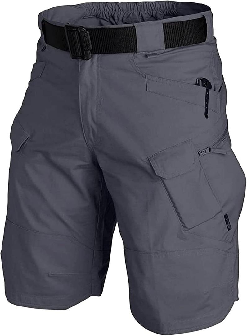 AUTIWITUA Men's Waterproof Tactical Shorts Outdoor Lightweight Quick Dry Breathable Hiking Fishing Cargo Shorts (X-Large, Grey)