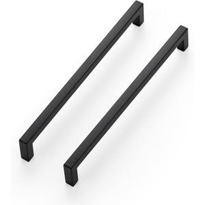 Ravinte 10 Pack Solid 7-1/2 Inch Center to Center Slim Square Bar Drawer Handles - Kitchen Cabinet Hardware Pulls - Matte Black