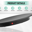 JAYEGT Motorized Rotating Display Stand, 350Lbs Load360 Degree Electric Rotating Potography Turntable for Products DisplayLive Show Remote Control +5 Colors Backgrounds (Black/23.6Inch/Wired)