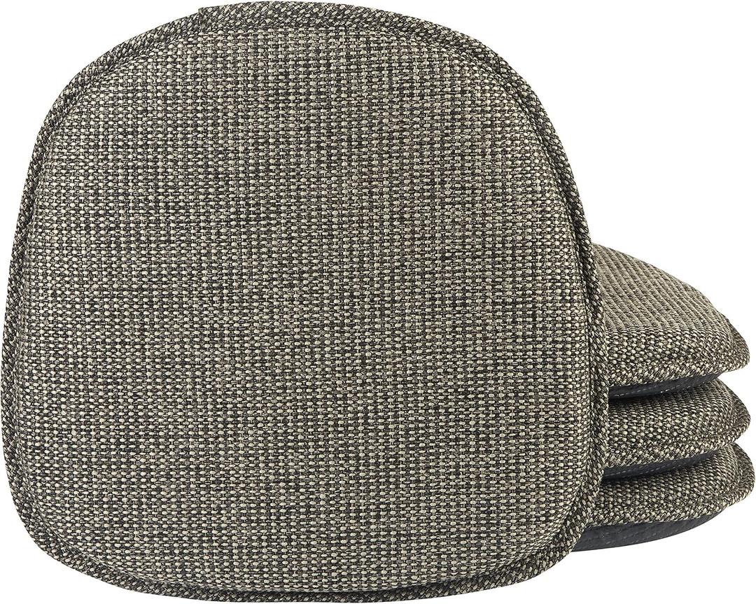 Klear Vu Gripper Non-Slip Mid Century Modern Shell Chair Cushion, Assembled in USA, Extra Thick Fill, Omega Upholstery Fabric, Set of 4 for Dining Room and Kitchen, 4 Count (Pack of 1), Taupe
