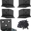 Black Stainless Steel Shelf Bracket,Joint Right Angle Bracket,L Shape Heavy Duty Metal Corner Brace Shelf Supporter for Wood Aufuga (20, 1.5x1.2x1.2)