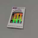 Aegenacess Press On Nails - Square Nude Fake Nails, Extra Long Luxurious Glue On With 3D Butterfly & Rhinestone Gems, Black French Stick On, 24PCS in 12 Sizes