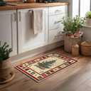 Artoid Mode Beige Xmas Tree Merry Christmas Door Mat, Winter Home Decor Low-Profile Non-Slip Washable Throw Rug for Kitchen Entryway Front Door Bedroom Bathroom 2x3 Feet