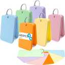 Koogel Index Cards with Ring for Studying, 480 PCS, 3x5 Inch, Colored Flash Cards with Key Ring, Notecard for School College Memory Vocabulary Greeting Memo Home Organization Supplies, 6 Colors