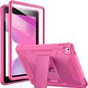 Soke Case for iPad 6th/5th Generation 9.7 Inch 2018/2017,with Built-in Screen Protector and Kickstand, Rugged Full-Body Heavy Duty Protective Cover for Apple iPad Air 2 /Pro 9.7 - Hot Pink
