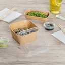 Restaurantware-LIDS ONLY: Matsuri Vision 5.4 x 5.4 x 0.7 Inch Lids For Sushi Containers, 100 Airtight Lid - Containers Sold Separately, No-Fog Design, Clear Plastic Covers, For Sushi Boxes