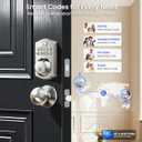 Veise VE012W-K Built-in WiFi Fingerprint Smart Lock with 2 Knobs, No Hub Needed, Remote APP Control, Keyless Entry Door Lock, Smart Deadbolt for Front Door, Auto Locking, Satin Nickel