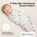 3-Pack Organic Baby Swaddle Sleep Sacks - Swaddles for Newborns, Infant 0-3 Months, Baby Girls, Boys, Soft & Snug Newborn Sleep Sack, Nursery Swaddling Blankets (Cosmo, OS)