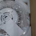 Low Profile Ceiling Fans with Lights, 24" Caged Modern Flush Mount Ceiling Fan with LED Light, Housing Finish White, RGB Back Light