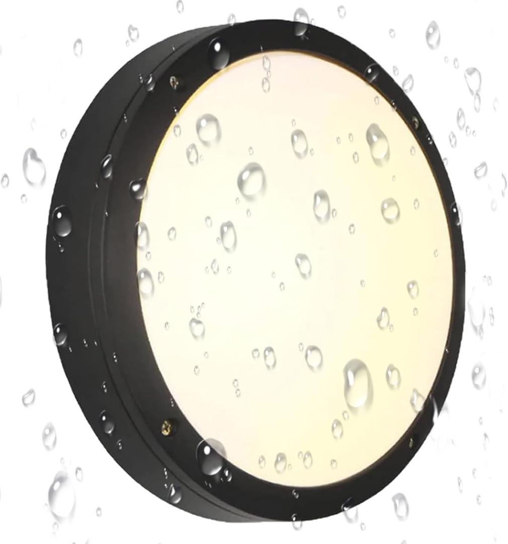 Flush Mount Ceiling Light, Die-Cast Aluminium Fully Sealed Moisture Resistant Light, Modern Minimalist Wall Sconce.11 Inch, 20W, 3000K, IP65 Rainproof, for Walls or Ceilings in Wet Areas.