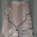 Womens Silk Satin Pajamas Set Short Sleeve Sleepwear Button Down Loungewear 2 Piece Pjs Shorts Set (Pink, L)