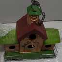 Large Bird Houses for Outside Hanging, 4 Hole Outdoor Bird House with Clock Tower, Easy Clear, Metal Bird Houses for Outside with Perches.