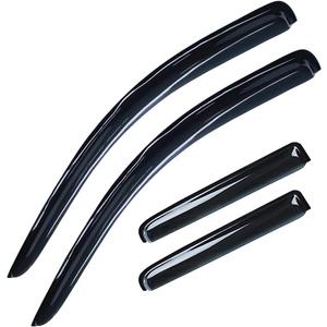 4pcs Sun Rain Wind Deflectors Door Window Visors Outside Mount Channel Style Dark Smoke Tint for Toyota for Tundra 2007-2016