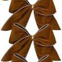 Christmas Bow Decoration DIY Red Fabric Christmas Tree Wreath Decoration Bow Hanging Decoration(Brown )