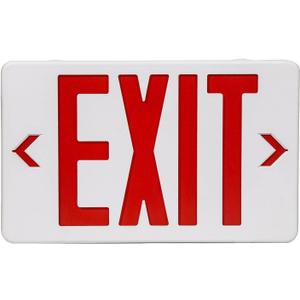 TANLUX Red Exit Sign, LED Emergency Exit Light with Battery Backup, UL Listed, AC 120/277V, Hardwired Exit Signs with Emergency Lights, Commercial Emergency Lights for Business - 1 Pack