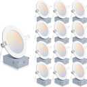 12 Pack 4 Inch LED Recessed Lighting with Junction Box, 5CCT 2700K-6000K Selectable Ceiling Light, 9W 850lm Ultra-Thin Recessed Downlight-ETL and Energy Star Certified