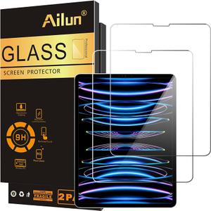 Ailun Screen Protector for iPad Air 4/5 Generation[10.9 Inch,2022 5th &2020 4th] iPad Pro 11 Inch Display[2022&2021&2020&2018 Release] Tempered Glass [Face ID & Apple Pencil & Case Compatible][2 Pack]