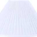 Aspen Creative 33018 Hardback Empire Spider Lamp Shade, Mushroom Pleated in Cotton White Faux Silk Fabric, 6" Top x 19" Bottom x 12" Slant Height