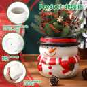 LemonRoad 4 Pcs 4.84" Christmas Santa Ceramic Planters Paint Color Your Own Snowman Santa Claus Pot DIY Ceramic Holiday Flower Pot Painting Craft Kit for Xmas Indoor Home Office Desk Decorate