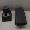 Console Armrest for Nissan Versa 2020-2024, Car Center Storage Box with USB Charging Port (Black with White Stitching)