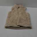 LOMON Womens Fuzzy Sherpa Fleece Jacket Lightweight Vest Cozy Sleeveless Cardigan Zipper Waistcoat Outerwear with Pocket, Size M