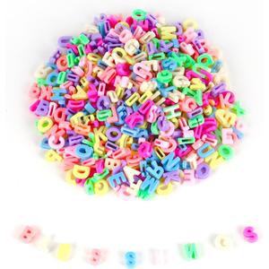 500+ Pieces 9x12mm Big Large Alphabet Letter Beads A-Z Mixed Plastic Shape Loose Beads for Jewelry Making Bracelets Necklaces Key Chains (Macaron)