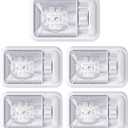 Leisure LED Pack of 5 12V Led RV Ceiling Dome Light RV Interior Lighting for Trailer Camper with Switch, Single Dome 300LM (Natural White 4000-4500K)