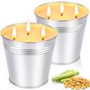 Citronella Candles Outdoor - Large 34oz Citronella Candle for Patio up to 200 Hours Burning, 3-Wick Summer Outdoor Candles Bulk for Home,2pcs Soy Wax Candle for Garden Camping Party Yard Balcony