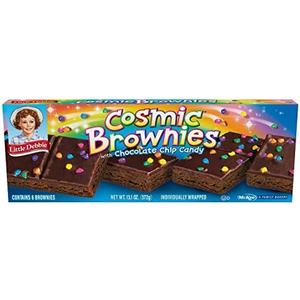 Pack of 2 Little Debbie COSMIC Brownies, 6 Individually Wrapped Cookies, 13.1 oz Box