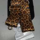 Bag Strap Crossbody Charms for Bogg Bag Accessories - Shoulder Strap Neoprene Luggage Handle Wrap for Suitcase & 2 Key Holders Brown Leopard