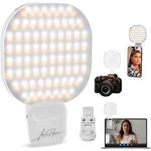 Larsa Pippen - LARSA Light - LED Selfie-Light with Clip & Glass Mirror - Rechargeable for Phone or Camera - 142 LEDs-Adjustable Brightness - Ideal for Makeup, TikTok, Content Creators