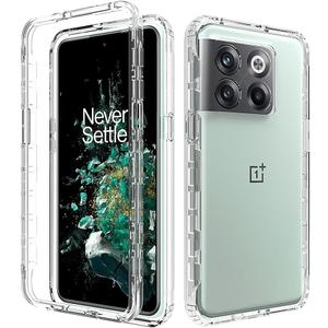 for OnePlus 10T Case Hybrid Drop Protection Clear Case Heavy Duty Hard Rugged Anti-Slip Bumper Anti-Scratch Armor Protective Phone Cover Transparent