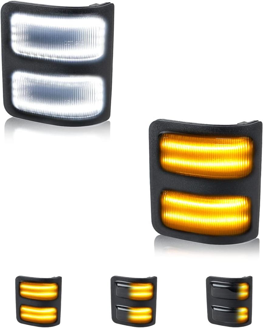 RUXIFEY Sequential Switchback Side Mirror Marker Lights Smoked Turn Signal Light LED Assembly Compatible with 2008-2016 Ford F250 F350 F450 Super Duty