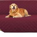 PrinceDeco Futon Slipcover Armless Futon Bed Cover Furniture Protector with Elastic Bottom Reversible Quilted Couch Cover Width Up to 70" Water Resistant Couch Cover for Pets,Wine