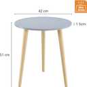 Apicizon Round Side Table, Blue Grey End Table for Small Spaces, Nursery Round Side Table Small Bedside Table Living Room, Bedroom, 16.5 x 20.5 Inches