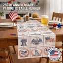 2 x 250th Anniversary Decorations - 250th Anniversary Patriotic Table Runner for 17762026 4th of July Accessories Table Decor Party Supplies for Home Indoor Outdoor