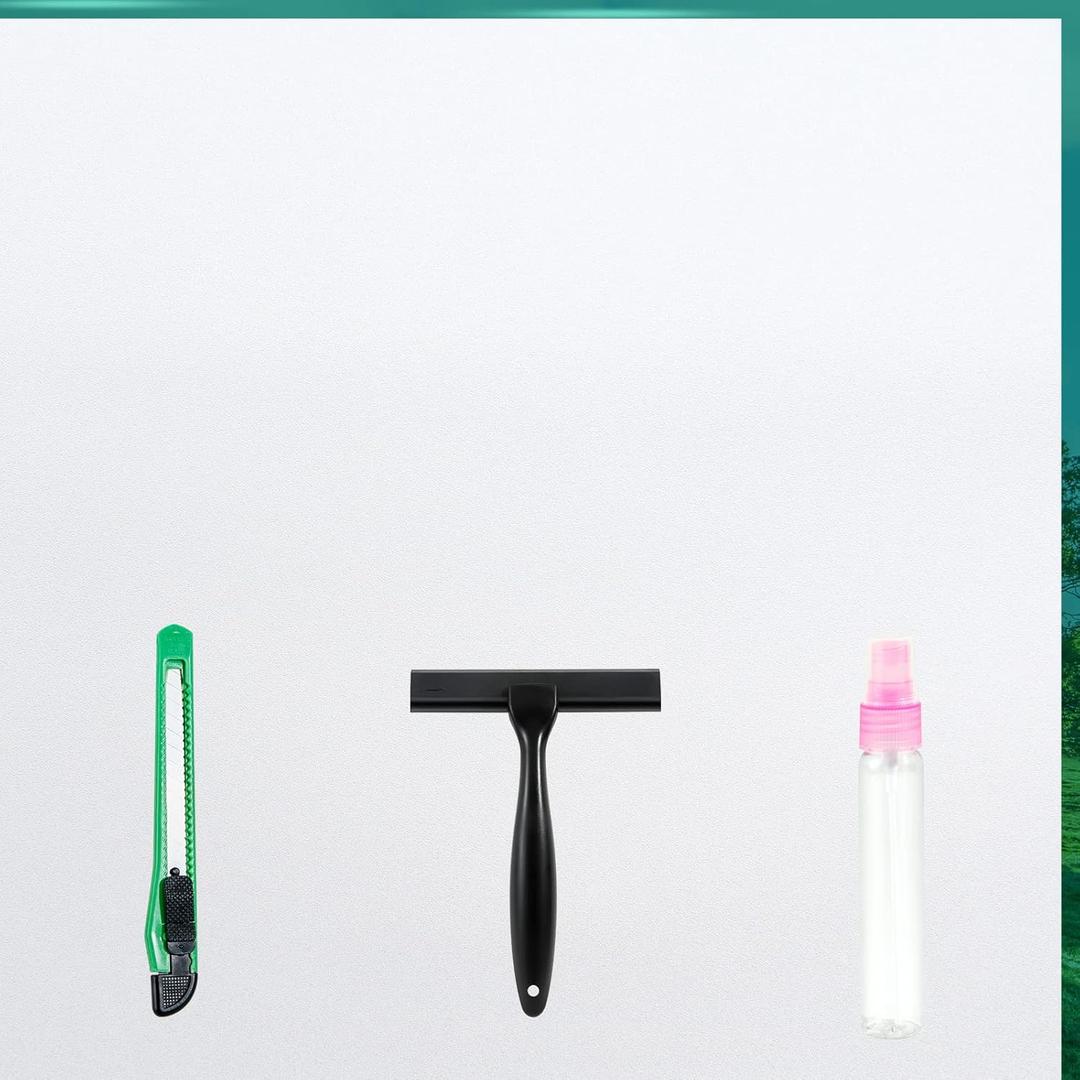 Frosted Glass Window Film with Tools,Reusable Window Privacy Film,Static Clings Window Film Kit for Home Bathroom and Office. (White, 35.4Inch78.7Inch)