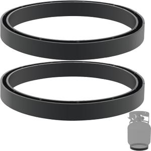 Ring Base for Propane Tank, Protective Tank Protective Spacer Base for 20-40 Lb (5-10 Gallons) Propane Cylinders Compatible with Wireless Propane Gauges, Black 2 Pcs