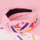 Teacher Knotted Headband Back to School Beaded Headbands for Women Girls Cute Apple Pencil Rhinestone Jeweled Headband Fun Student Teacher Outfits Hair Accessories Gifts